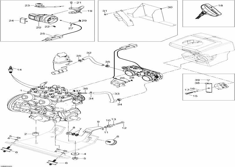 snowmobile  Expedition 600 H.O. SDI, 2005 - Engine And Engine Support
