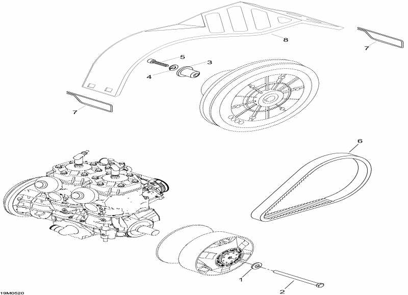 snowmobile   Expedition 600 H.O. SDI, 2005 - Pulley System