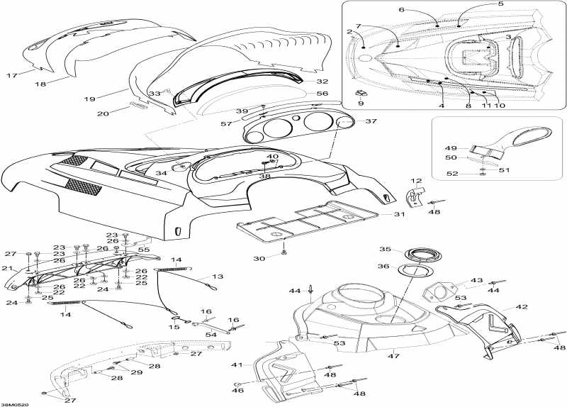 snowmobile Skidoo Expedition 600 H.O. SDI, 2005 - Hood