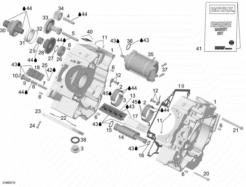  Ski-doo Expedition V-1000, 2005 - Crankcase And Starter