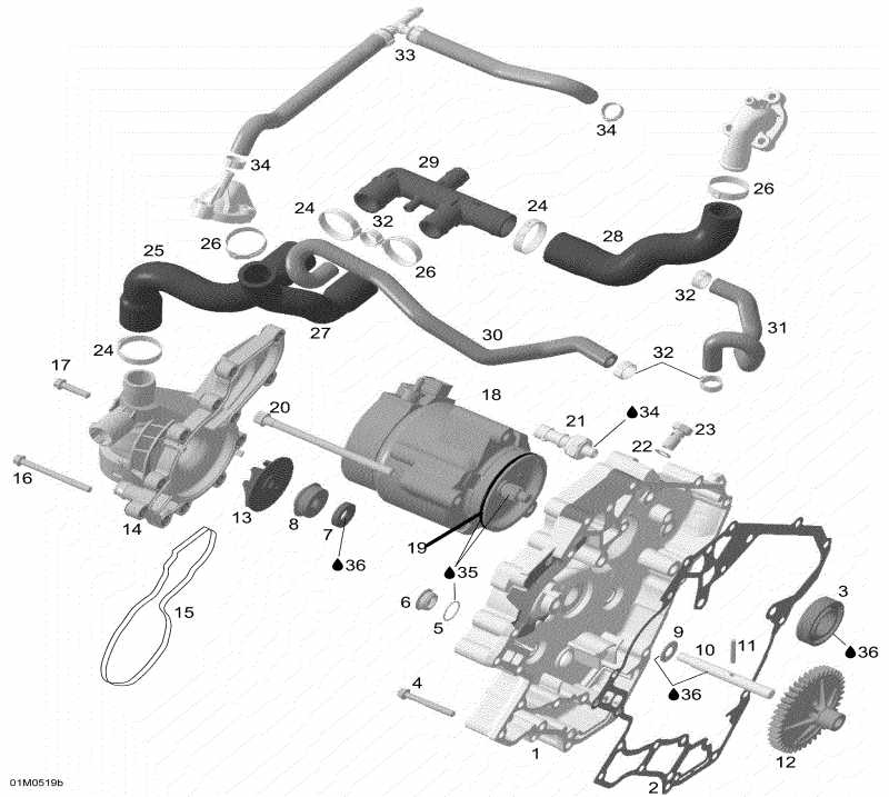    Expedition V-1000, 2005 - Waterpump, Alternator And Ignition Cover