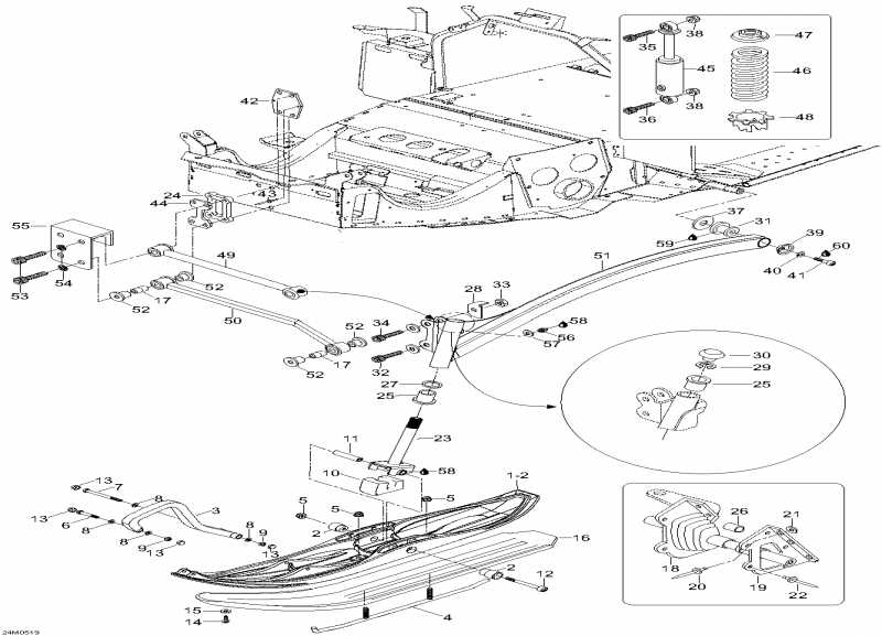 snowmobile Skidoo - Front Suspension And Ski