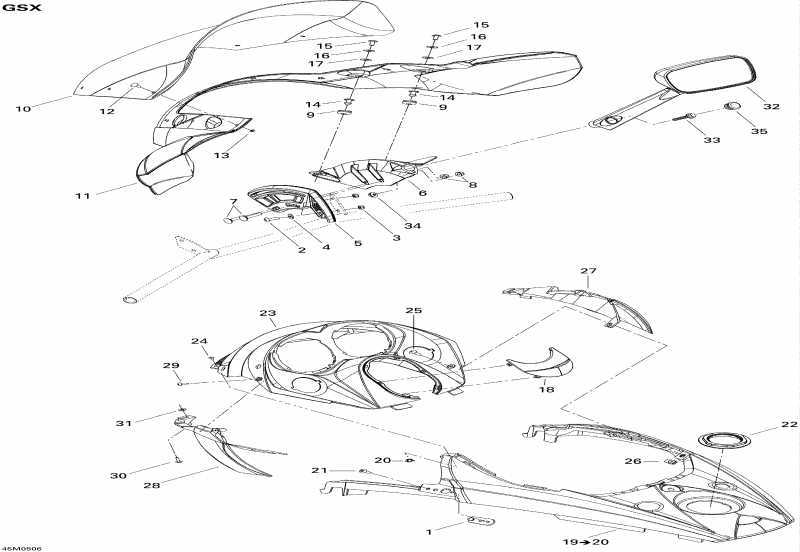  BRP SkiDoo - Windshield And Console 500ss