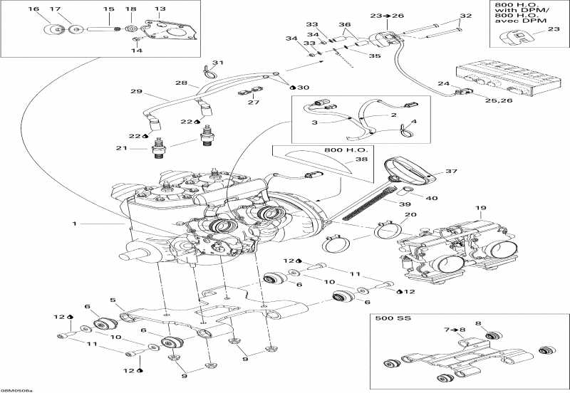 snowmobile Skidoo  GSX 600 HO, 2005 - Engine And Engine Support, 600ho