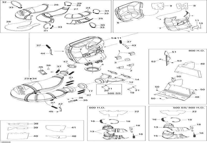 Ski-doo GSX 600 HO, 2005  - Exhaust System, 600ho