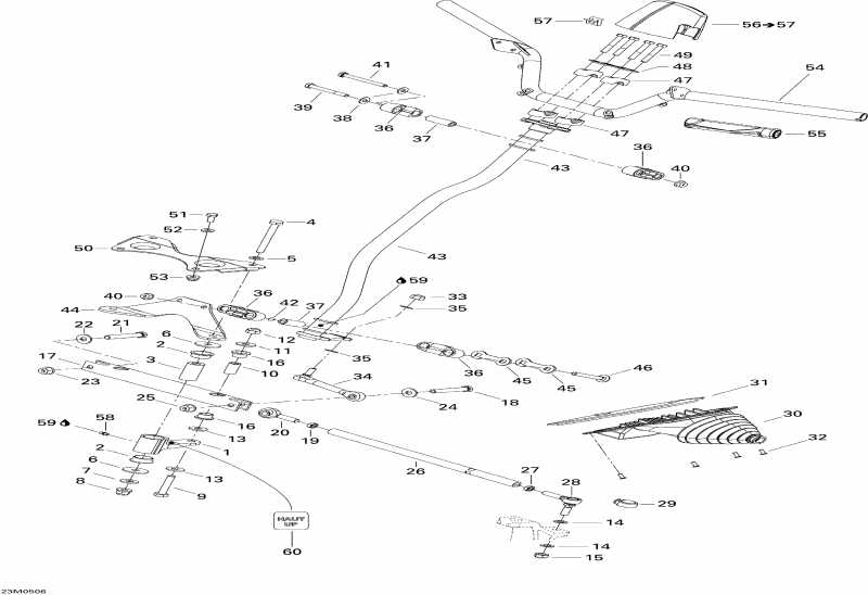 Skidoo ����������� GSX 600 HO, 2005 - Steering System