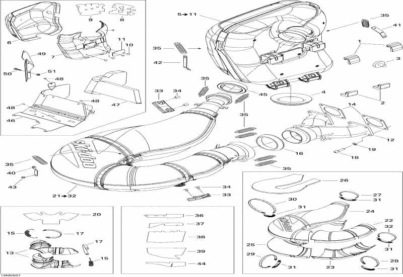  SkiDoo GSX 600 HO SDI, 2005  - Exhaust System