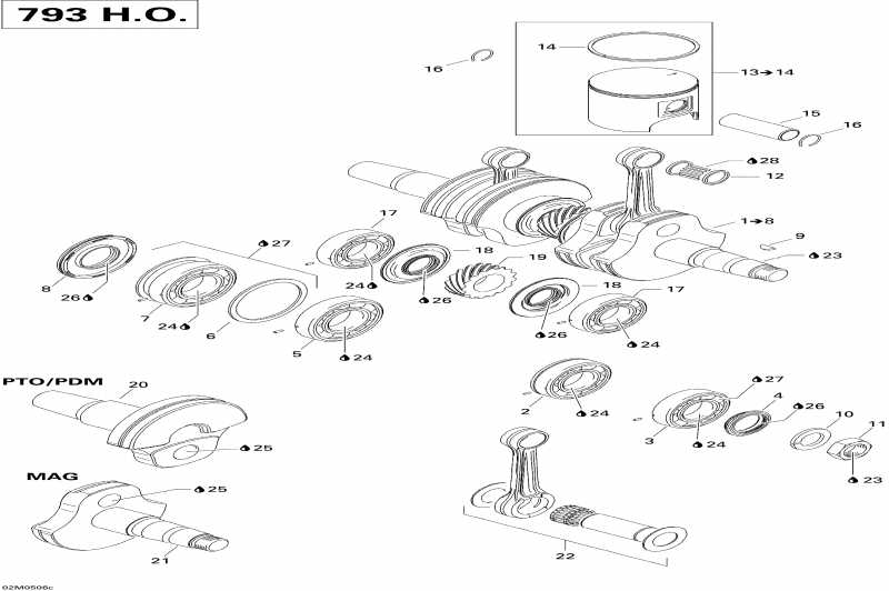    GSX 800 HO, 2005 - Crankshaft And Pistons 793ho