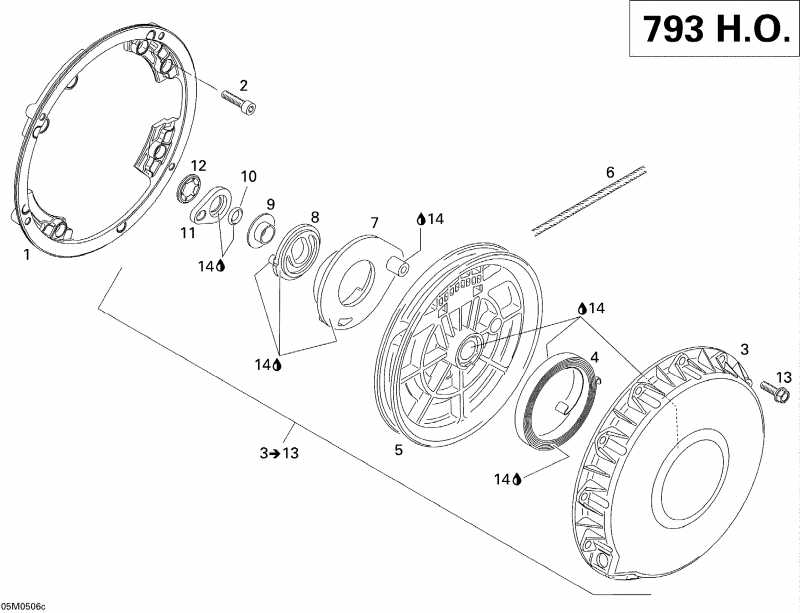   GSX 800 HO, 2005 - Rewind Starter 793ho