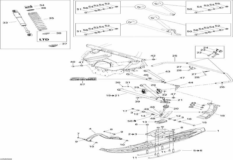 snowmobile  GSX 800 HO, 2005 - Front Suspension And Ski 800ho