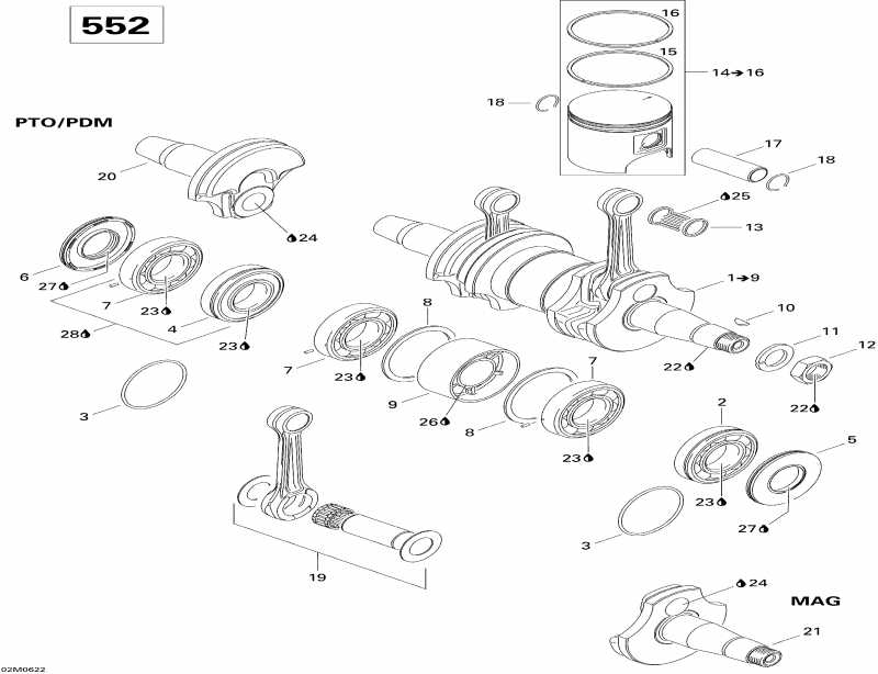  Skidoo Expedition 550F, 2006 - Crankshaft And Pistons