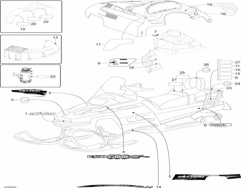 snowmobile Skidoo Expedition 600 H.O. SDI, 2006 - Decals