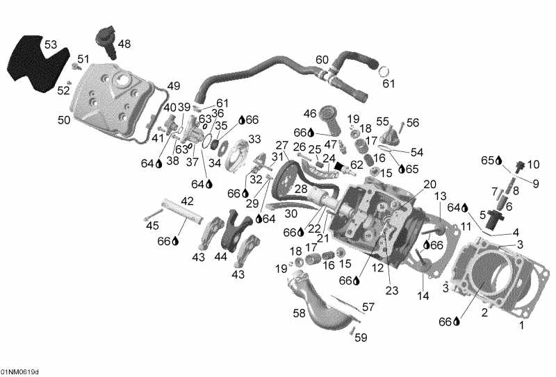  ski-doo  Expedition V-1000, 2006 - Cylinder And Cylinder Head, Front Side