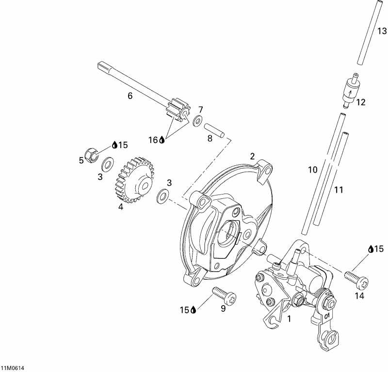 snowmobile Skidoo Freestyle 300F, 2006  - Oil Pump