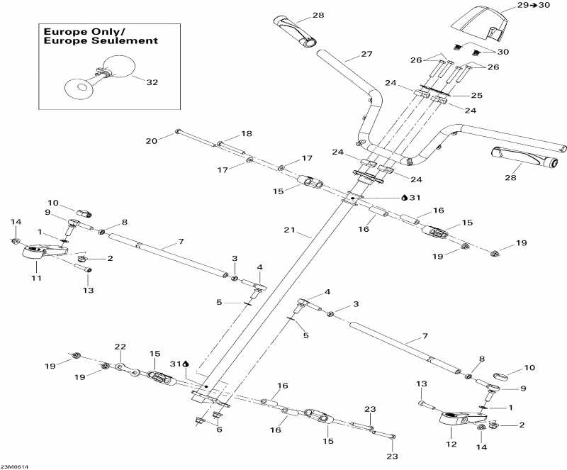 Skidoo Freestyle 300F, 2006  - Steering System