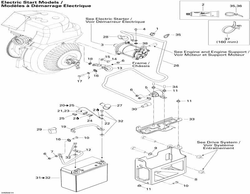 snowmobile Ski-doo Freestyle 300F, 2006  - Battery And Starter