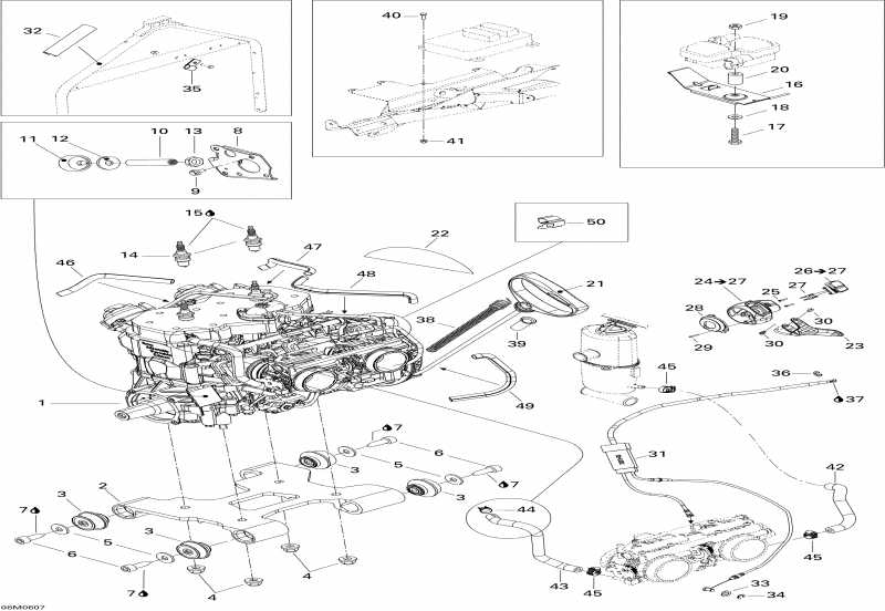  Skidoo GSX 600 HO SDI, 2006 - Engine And Engine Support