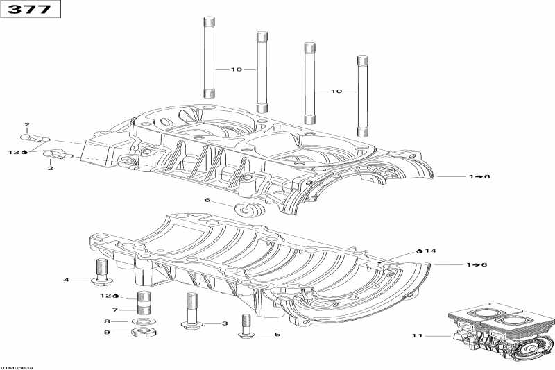  Skidoo GTX 380F, 2006 - Crankcase (380f)