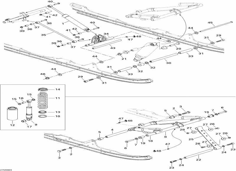 snowmobile Skidoo GTX 380F, 2006 - Front Arm