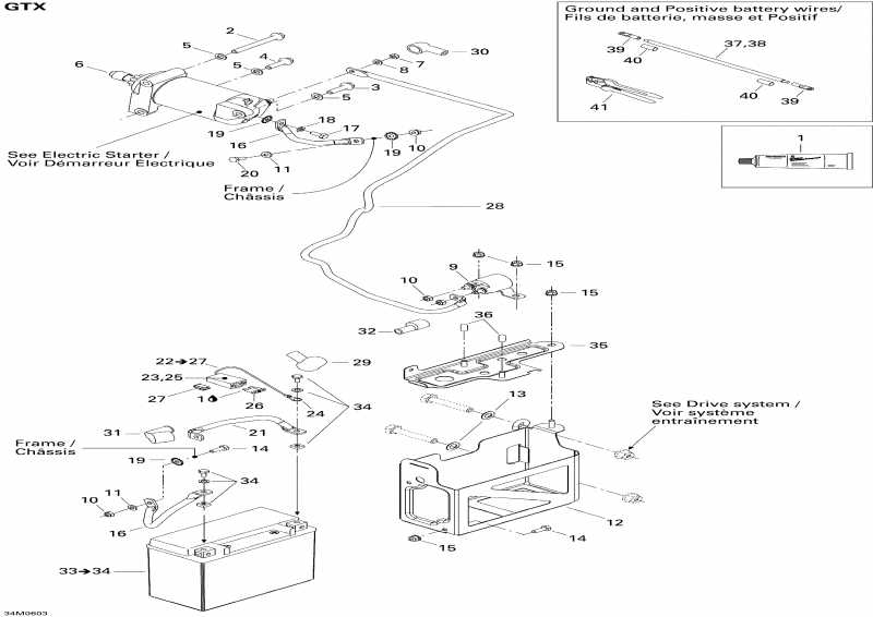 snowmobile BRP GTX 380F, 2006 - Battery And Starter 380f