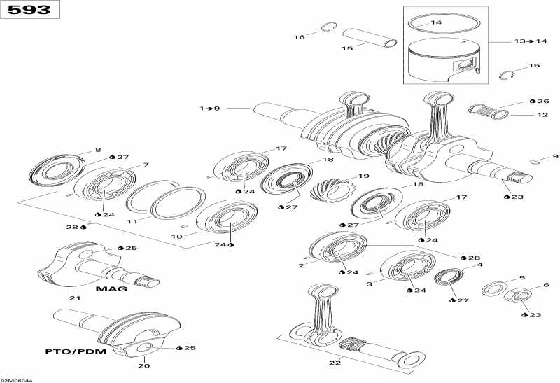  BRP SkiDoo  GTX 500SS, 2006 - Crankshaft And Pistons 593