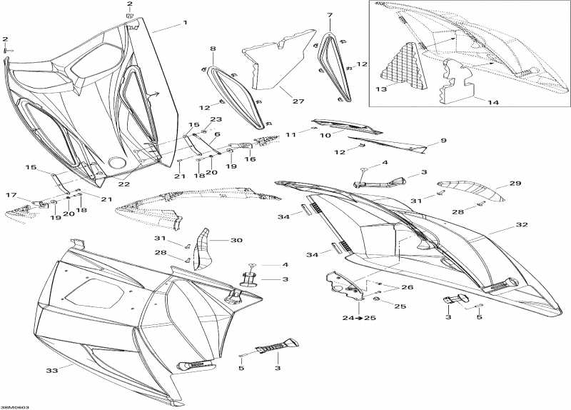 snowmobile Skidoo - Hood