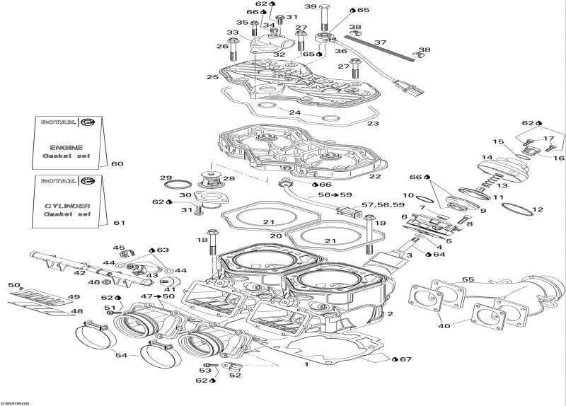 �������� Skidoo GTX 600 HO SDI, 2006 ������ - Cylinder And Cylinder Head