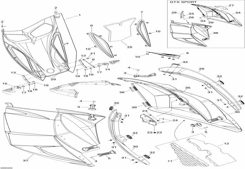 �������� Ski Doo ����������� GTX 600 HO SDI, 2006 - Hood