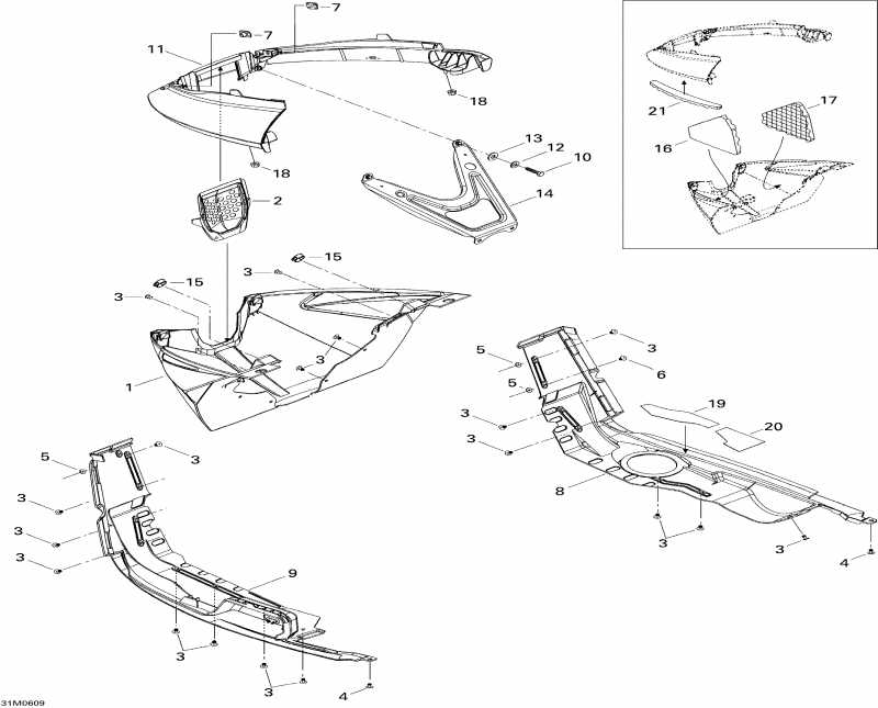  Ski Doo MX Z 1000 SDI Renegade X, 2006 - Bottom Pan