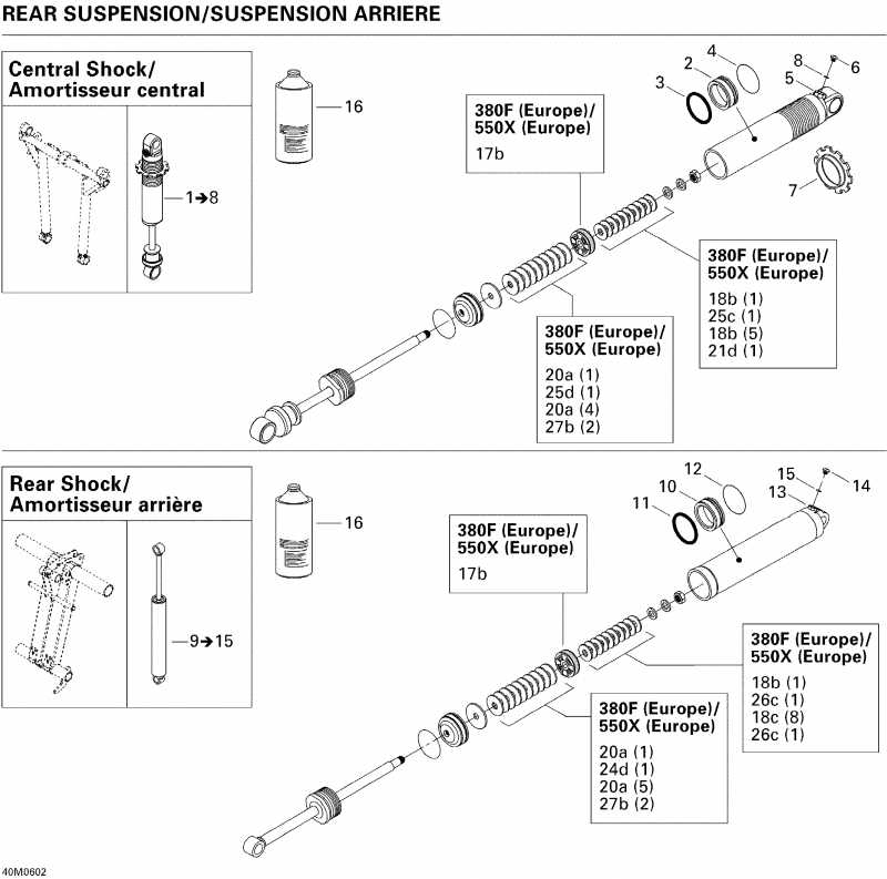  Skidoo MX Z 550X, 2006 - Take Apart Shock, Rear Mx Z 550x