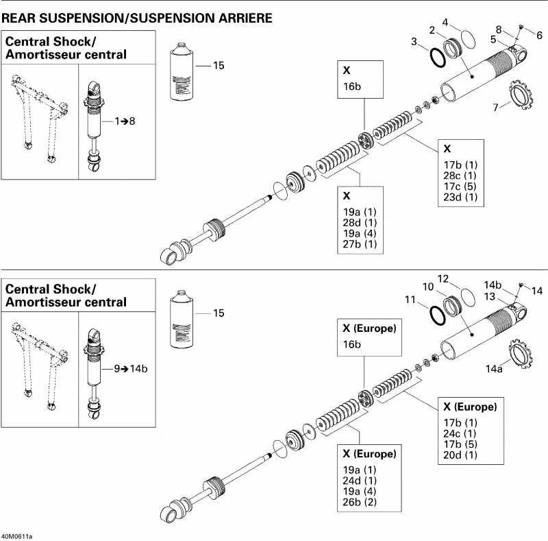  Skidoo MX Z 600 HO SDI Adrenaline & X, 2006 - Take Apart Shock, Rear 1