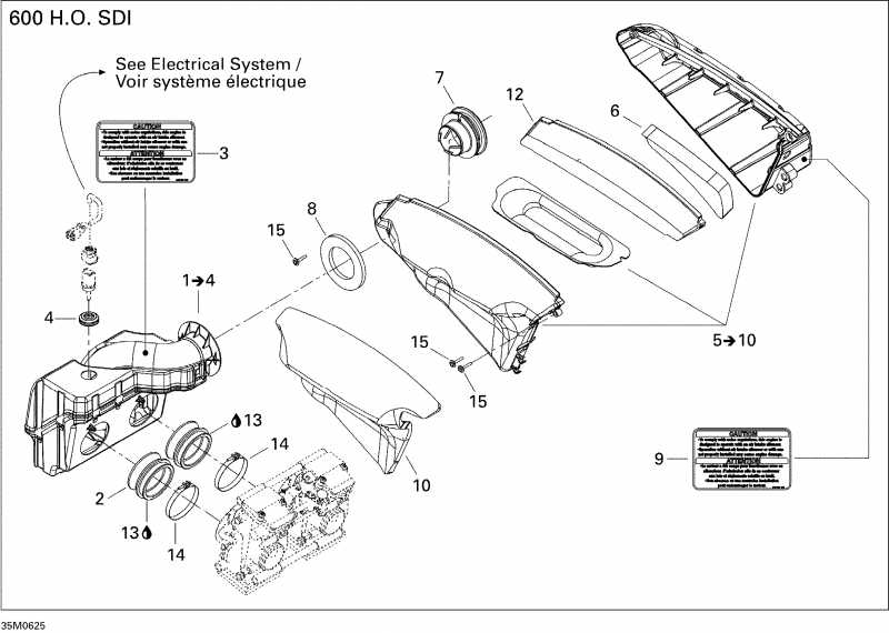 SkiDoo MX Z 600 HO SDI Renegade & Renegade X, 2006 - Air Intake System