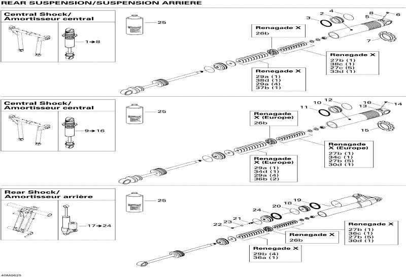 MX Z 600 HO SDI Renegade & Renegade X, 2006  - Take Apart Shock, Rear Renegade X