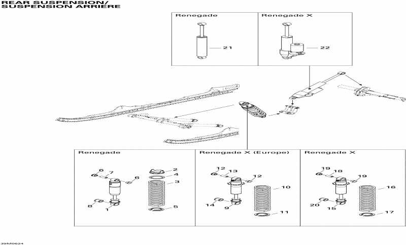 snowmobile Skidoo - Rear Suspension Shocks