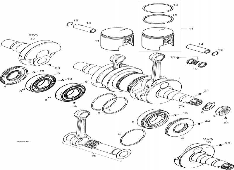  ski-doo Skandic LT 440F, 2006 - Crankshaft And Pistons