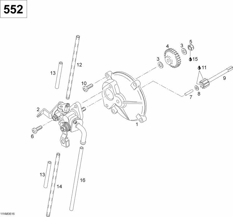 snowmobile Skidoo Skandic WT 550F, 2006  - Oil Pump 552