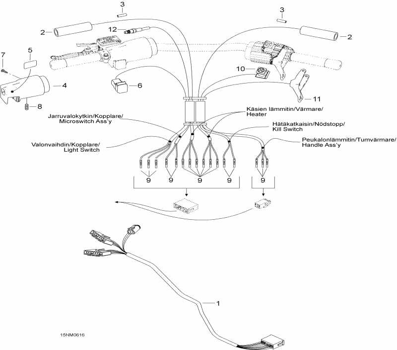 Skidoo Skandic WT 550F, 2006  - Steering Wiring Harness 550 Wt