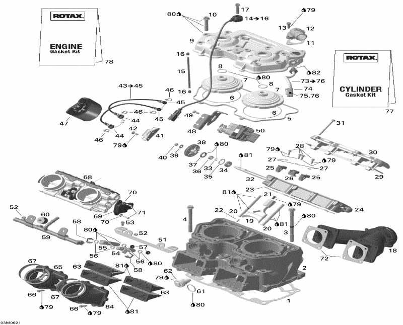 snowmobile Skidoo  Summit 1000 SDI, Highmark & Highmark X, 2006 - Cylinder And Cylinder Head