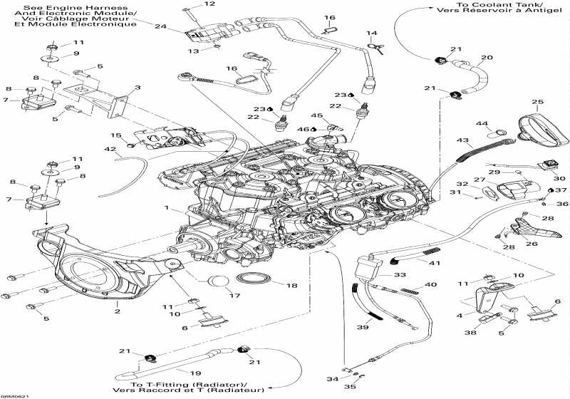 snowmobile SkiDoo Summit 1000 SDI, Highmark & Highmark X, 2006 ������ - Engine And Engine Support