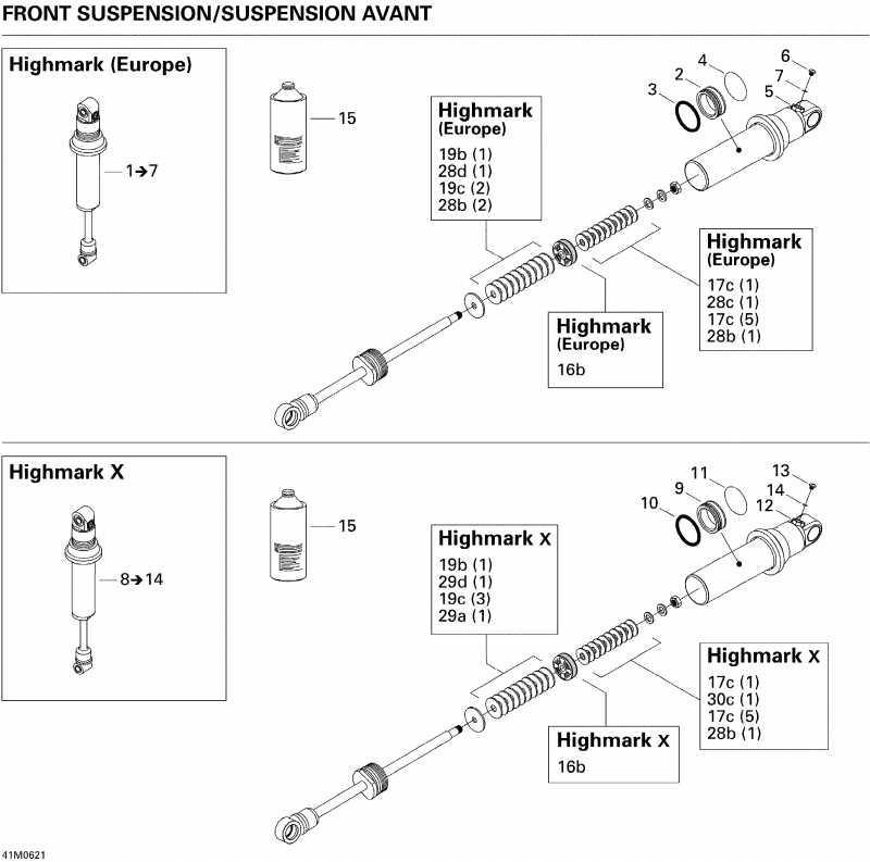 SKIDOO  Summit 1000 SDI, Highmark & Highmark X, 2006 - Take Apart Shock, Front