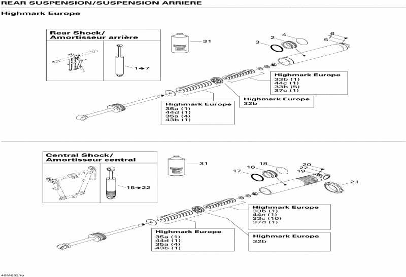    Summit 1000 SDI, Highmark & Highmark X, 2006 - Take Apart Shock, Rear Hm