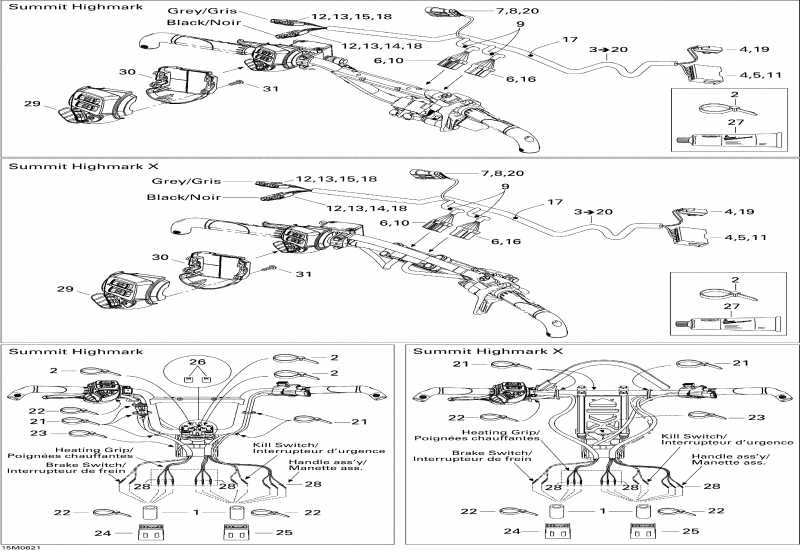 snowmobile Skidoo Summit 1000 SDI, Highmark & Highmark X, 2006  - Steering Wiring Harness