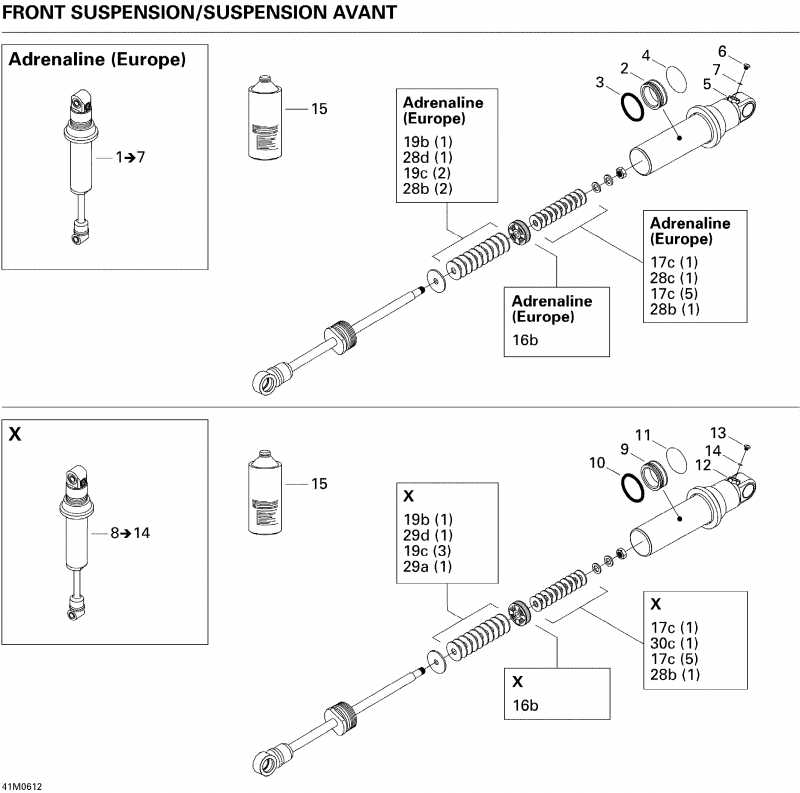  BRP Summit 600 HO SDI, Adrenaline, 2006  - Take Apart Shock, Front 600ho