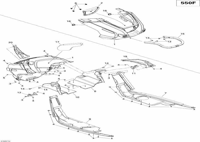  Skidoo Expedition Sport 550F, 2007 - Bottom Pan