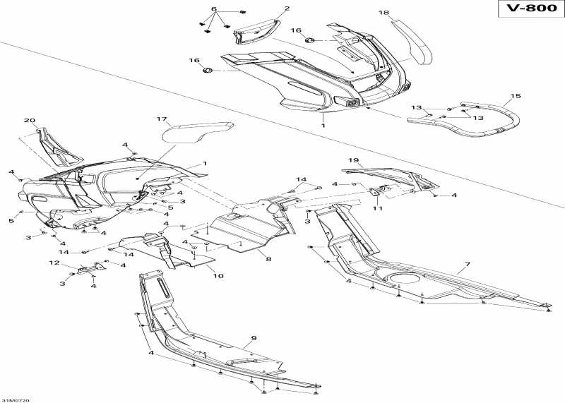 Ski-doo Expedition Sport V-800, 2007  - Bottom Pan