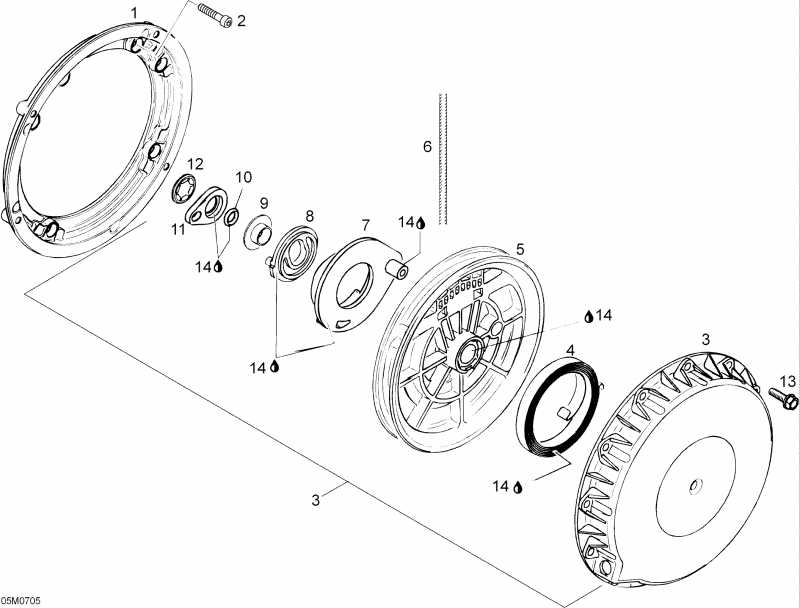 snowmobile   Expedition TUV 600 H.O. SDI, 2007 - Rewind Starter