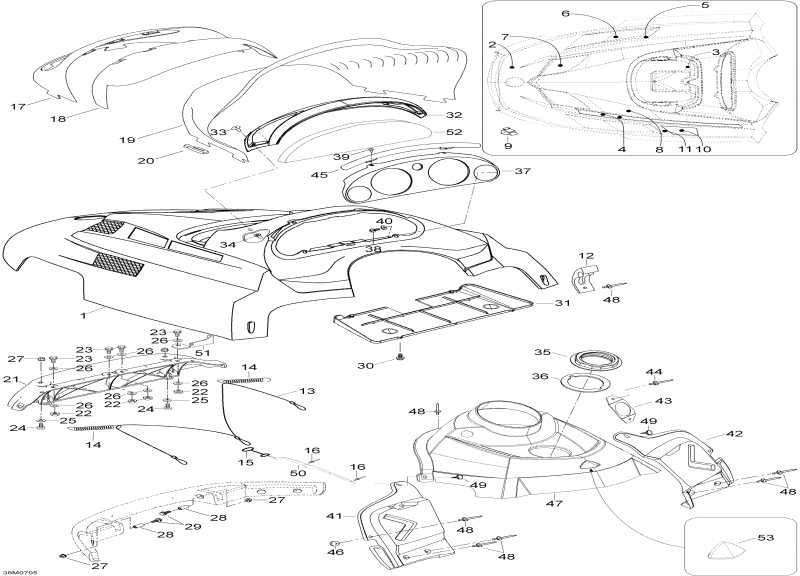 Skidoo Expedition TUV 600 H.O. SDI, 2007  - Hood