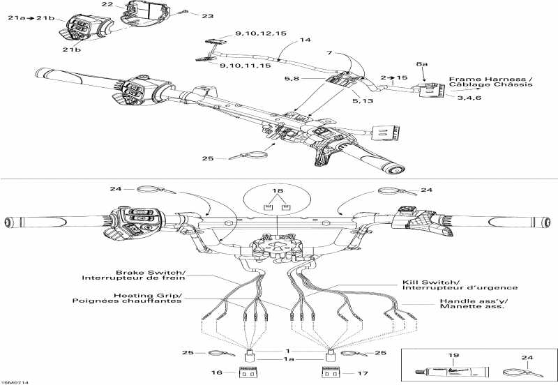snowmobile Skidoo Freestyle Back Country 550F, 2007 ������ - Steering Wiring Harness