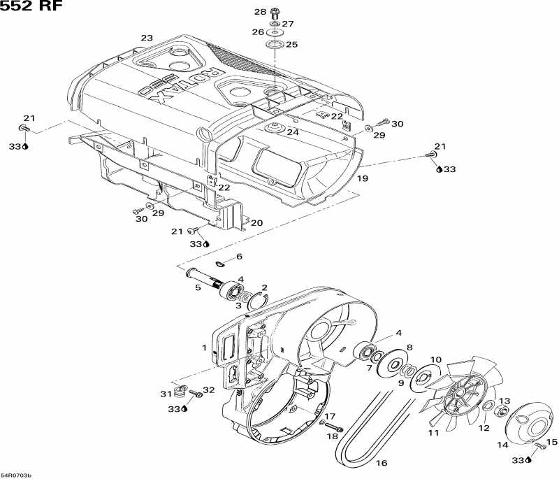  Skidoo Freestyle Park 550F, 2007 - Fan & Cylinder Cowls 2