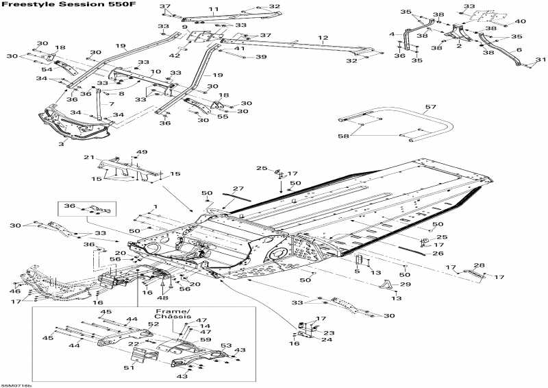 snowmobile ski-doo - Frame And Components 550f